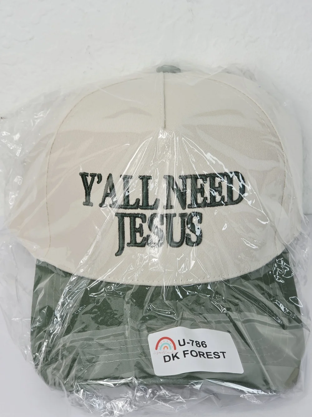 New! Y'ALL NEED JESUS Dark Forest Baseball Cap Hat